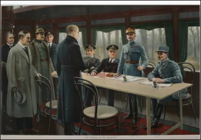 Comment appelle-t-on la signature de la fin des combats le 11 novembre 1918 ?