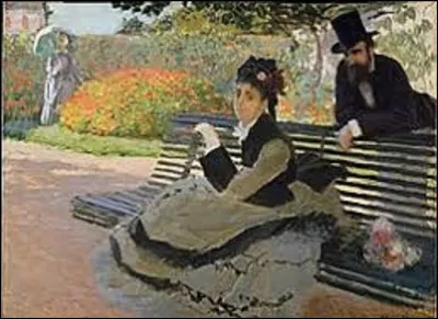Quel peintre a réalisé le portrait de son épouse assise sur un banc de jardin, en 1873 ?