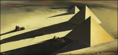 Quel peintre surréaliste est l'auteur de ce tableau, intitulé ''Les Pyramides et le Sphynx de Gizeh'' ?