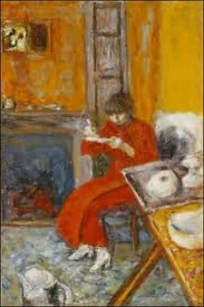 Quel artiste a exécuté ce tableau intitulé ''Femme au peignoir rouge'', en 1916 ?