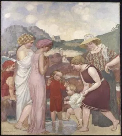Quel peintre a ralis 'Les premiers pas' dit aussi 'Famille au bord de la mer' ?