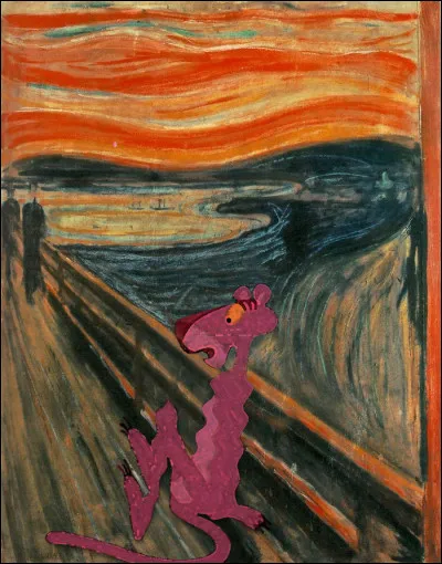 Cette fois, c'est la Panthère rose qui s'invite dans un célèbre tableau intitulé "Le Cri". Mais qui en est l'artiste d'origine ?