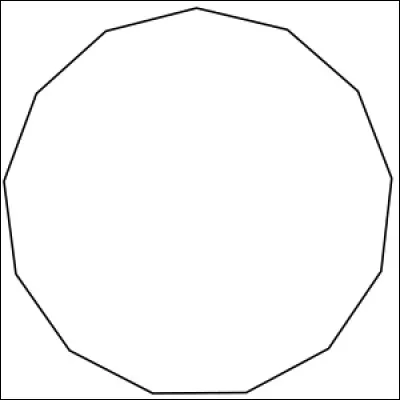 Cette figure est un polygone régulier à 13 côtés, c'est un tridécagone régulier. Quelle est la valeur de la somme des angles de n'importe quel tridécagone ?