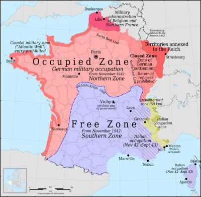Comment s'appelle la zone non occupée par les Allemands ?