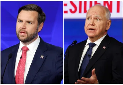 Quels sont les vice-présidents respectifs choisis par les deux camps (R= Républicain et D= Démocrate) ?