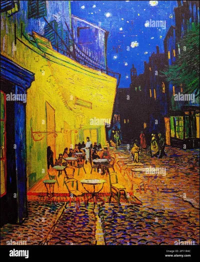 Qui a peint "Terrasse du café le soir" ?