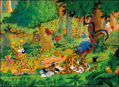 Marsupilami vit dans la forêt de Palombie.