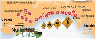 Avec 1 365 km de long, 18 trous par 72, le parcours de golf Nullarbor Links en Australie est le plus long du monde.