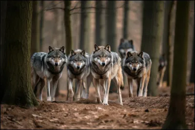 Une meute de loups se compose d'environ...