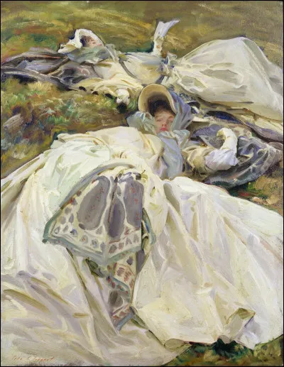 Sa toile est intitulée "Deux Robes blanches" :