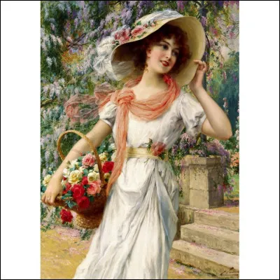 Qui a représenté cette jolie dame dans le jardin fleuri ?