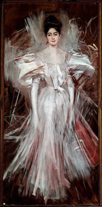 À qui doit-on le plaisir d'admirer cette dame en satin blanc ?