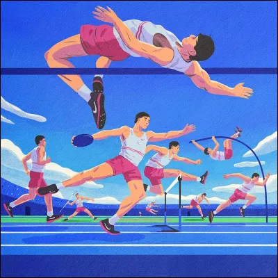 En compétition, la première épreuve d'un décathlon est le 100 mètres.