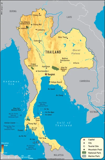 Quelle ville de Thaïlande est imaginaire ?