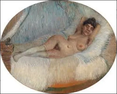 ''Femme nue sur un lit'' est une toile datant de 1887. Quel artiste a réalisé cette peinture ?