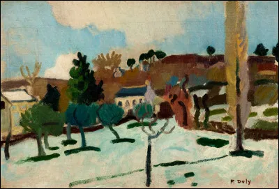 Qui a peint ce paysage de neige &agrave; Falaise ?