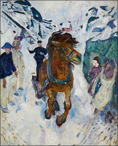 À qui appartient ce cheval au galop dans la neige ?