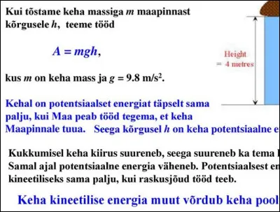 Si une pierre de 150 g tombe dune hauteur de 6 m, son énergie de position est :