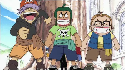 Comment s'appellent les membres du premier équipage de Usopp, composé uniquement d'enfants ?