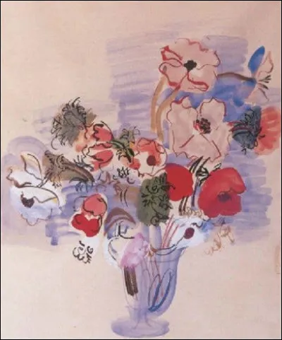 Qui a représenté ces fleurs dans un vase bleu ?