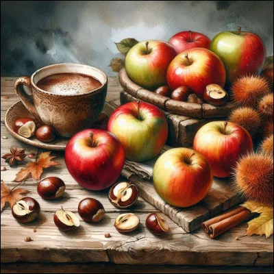 De ces trois pommes, laquelle est de couleur rouge ?