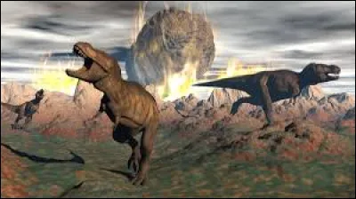 La fin des dinosaures provient de la chute d'une météorite sur la Terre. Cette dernière d'une grosseur de 10 km, fit un cratère d'un diamètre d'environ 180 km, appelé "cratère de Chixculub", toujours visible de nos jours dans la péninsule du Yucatan au Mexique. Avant ou après 60 millions d'années ?