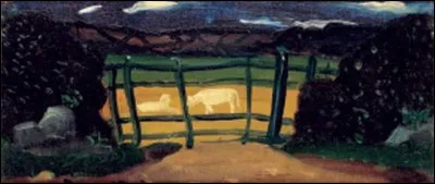 Qui a peint "Paysage à la barrière" ?