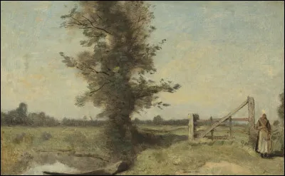 Qui a peint "Une barrière dans les prés au bord d'un canal, environs d'Abbeville ?