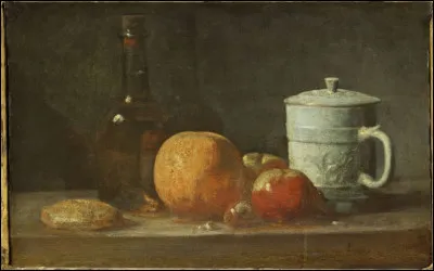 Qui est l'auteur de la nature morte "Fruits, bouteille, pichet'' ?