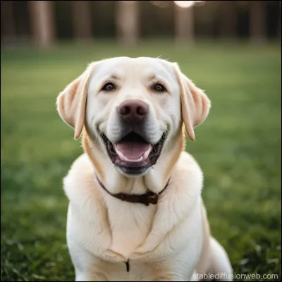 Ce chien très intelligent est entrainé pour aider les personnes aveugles et aussi handicapées. Son cousin s'appelle le golden retriever. Il peut être de couleur noire ou marron et comme sur la photo. Qui est-il ?