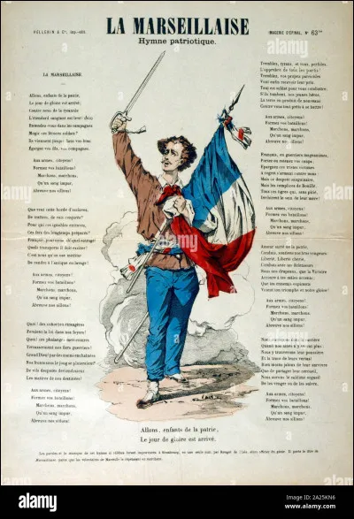"La Marseillaise" est l'hymne national français, composé en 1792 par Claude Joseph Rouget de Lisle.