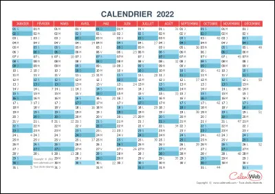 Dans une année, il y a 52 semaines ... cela correspond à 365 jours.