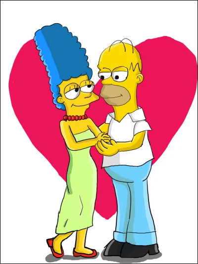 Qui sont ces amoureux de fiction, le père et la mère de la famille Simpson ?