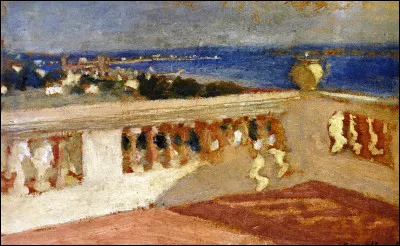 Qui a peint "Vue depuis la terrasse sur la baie de Cannes" ?