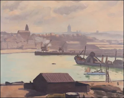 Qui a représenté "Boulogne-sur-Mer, le port, temps couvert" ?