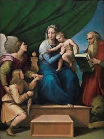 Huile sur bois réalisée entre 1513 et 1514, ''La Vierge au poisson'' est une peinture religieuse peinte par un peintre de la Haute Renaissance. Quel artiste est l'auteur de ce tableau ?