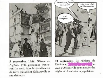 Et comme à l'instar d'un sinistre, un ministre n'arrive jamais seul... Quel est celui-ci, cette fois à l'extérieur, de ministre mémoire ?
