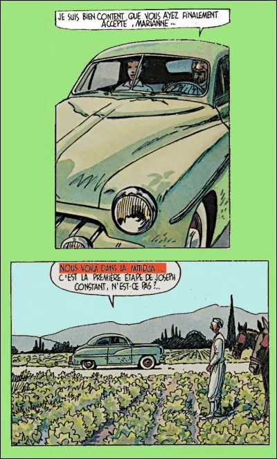 Sur les traces de J. Constant > Intéressé lui aussi par ce pèlerinage, le peintre Marnier cicérone l'Algérie à Marianne à bord d'une [...quel modèle ?...]. Mais que signifie l'expression surlignée ci-dessus ?