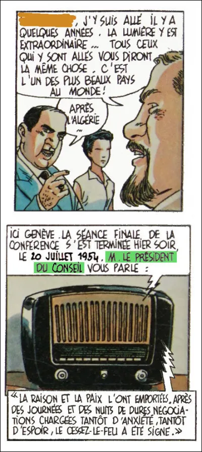 C'est bien joli, l'Algérie, tout ça... mais impossible de déjeuner en paix ou d'échapper aux mauvaises nouvelles, d'où qu'elles viennent. Quelle ''paix'' est évoquée ici ? Et qui est ce ''Monsieur le Président du Conseil'' ?