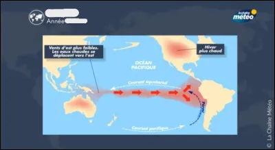 Début février, de gigantesques incendies ont eu lieu dans la région de Valparaiso au Chili, détruisant plus de 43 000 hectares et causant la mort d'au moins 131 personnes. La violence de ces incendies s'explique notamment par la sécheresse et les fortes chaleurs que subissait le pays. Ces dernières sont notamment dues à un phénomène qui touchait alors le Pacifique sud, caractérisé par des températures océaniques anormalement élevées, et amplifié par le réchauffement climatique. Comment s'appelle ce phénomène ?