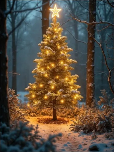 Qu'est-ce qui représente la Nativité tout en haut du sapin de Noël ?
