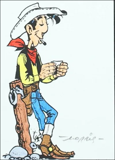 Quelle est la légende de ce personnage dessiné par Morris ?