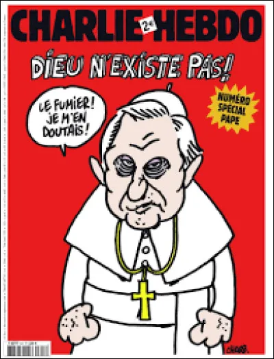 Charlie Hebdo a consacré plusieurs Unes au pape : lequel est ici représenté ?