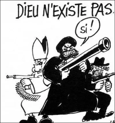 Cette caricature des religions publiée dans Charlie est un dessin de