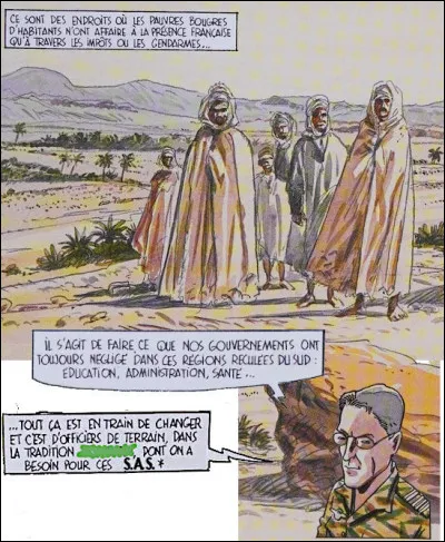 Tout autre est le discours du supérieur direct d'Octave Alban, le colonel Machin, dont l'objectif comme les méthodes voudraient s'inscrire dans la tradition [...Laquelle ?...]. Que signifie le sigle ou acronyme "S.A.S." ?