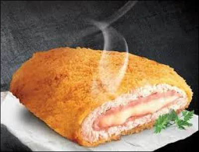 Une escalope roulée autour de jambon et de fromage et panée est un cordon bleu.
