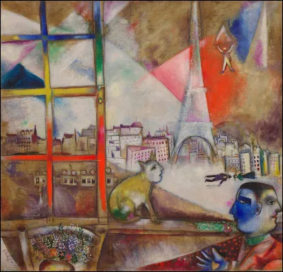 "Paris par la fenêtre" est un tableau réalisé par Marc Chagall.