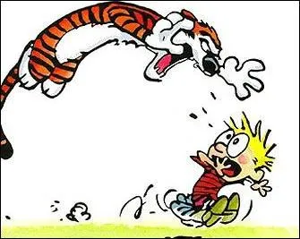 A quel moment Hobbes aime-t-il tout particulirement bondir sur Calvin ?