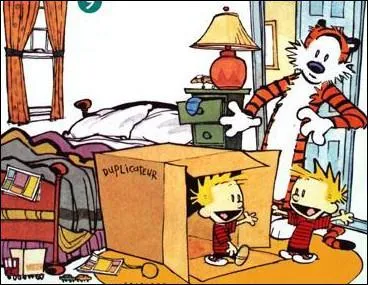 Calvin adore jouer avec des cartons qu'il transforme en diffrentes 'machines'. A quoi sert le 'transmogriffeur' ?