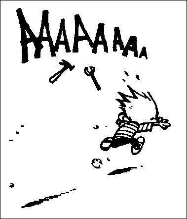 Quel objet 'prend vie' et s'avre trs menaant lorsque Calvin essaie d'apprendre  s'en servir :